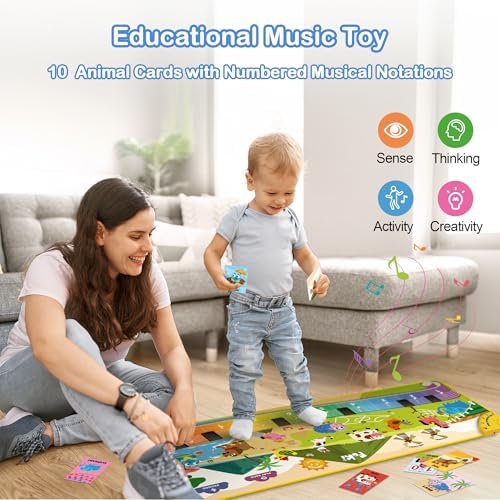 FOKI Piano Mat for Baby & Toddler Gifts, 61 Sounds, 43.3 x 16.5 in - Image 4