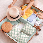 3 Pack Diaper Bag Set Quilted Cotton Green Checkered Diaper Pouches - Image 4