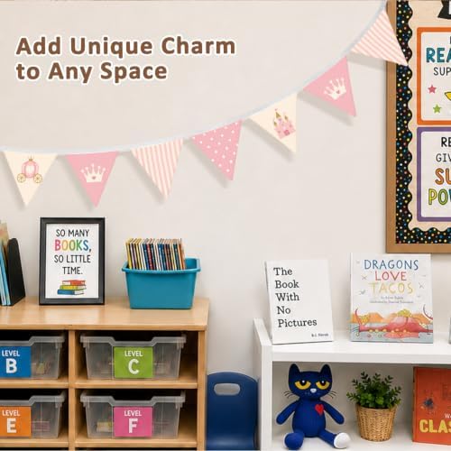 Pink Princess Nursery Decor Banner Garland Flags - Image 4