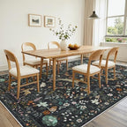9x12 Area Rugs Boho Floral Washable Living Room Rug Neutral Carpet Bedroom - Image 6