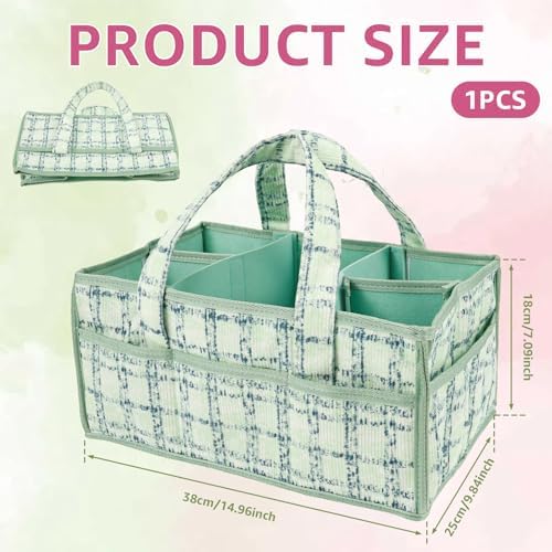 Baby Diaper Caddy Organizer, Portable Nappy Caddy Storage Basket - Image 3