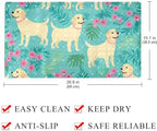 Bathtub Mat Non Slip 26.8x15.1In, Dogs Floral Bath Mat - Image 4