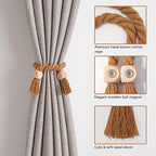 NICEEC 4 Pack Wooden Cube Magnetic Curtain Tiebacks Boho Home Decor Drape Tie - Image 2