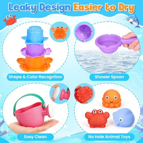 DRAMATION 9-Piece Baby Bath Toys - Image 4
