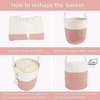 XUANGUO Cotton Rope Laundry Basket Hamper - Image 6