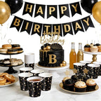 WRAPAHOLIC 50 Pcs Black Gold Dot Paper Cups - 9 oz Black and Gold Foil Dots - Image 6