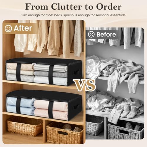 StorageRight Under Bed Storage Bags 4 Pack, 40L Large Clothes & Comforter - Image 4