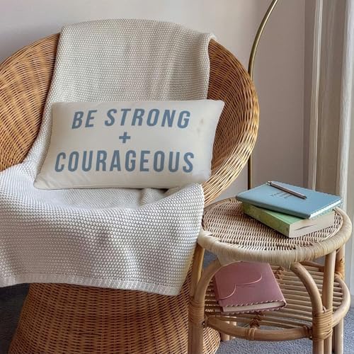 Be Strong and Courageous 12x20 Pillow Cover - Image 4