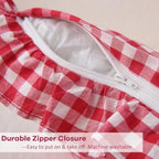 2 Pack Red Gingham Lumbar Throw Pillow Shams 12''x20'' - Image 5