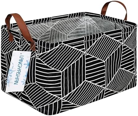 Rectangular Collapsible Storage Basket Nursery Organizer Black diamond by LANGYASHAN