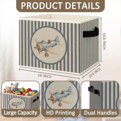 Vintage Airplane Foldable Storage Bins Box - Image 6