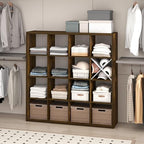Furinno Cubic Extra Thick 16-Cube Closet Organizers and Storage, Amber Pine by Furinno-FitsYourSpaceFitsYourBudget