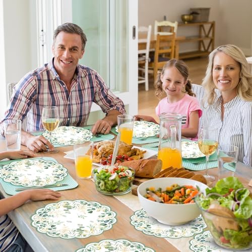 50PCS Watercolor Eucalyptus Paper Placemats Disposable Placemats - Image 7