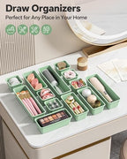 Canfanni 13 Pack Plastic Drawer Organizers Set, 3 Sizes Desk Drawer Organizer - Image 6