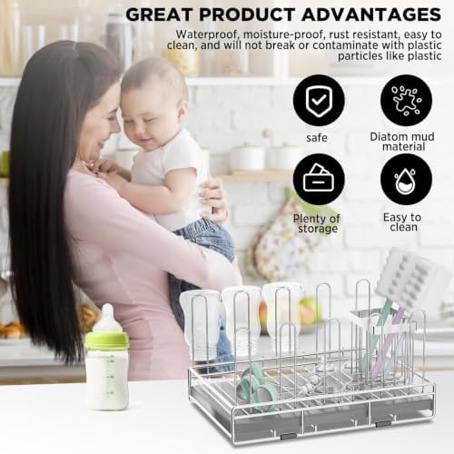 Baby Bottle Drying Rack Organizer Stainless Steel - Image 2