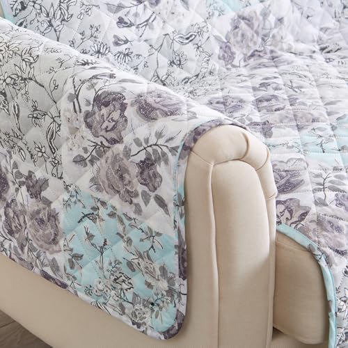 Great Bay Home Reversible Floral Patchwork Loveseat Furniture Protector - Image 6