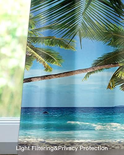 Vandarllin Palms Tree Ocean Kitchen Curtains Valances - Image 7