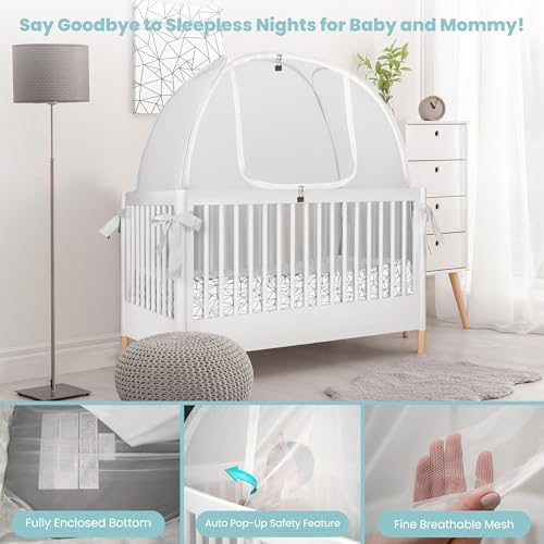 Crib Tent to Keep Baby from Climbing Out – Breathable Pop-Up Crib Net to Keep - Image 4
