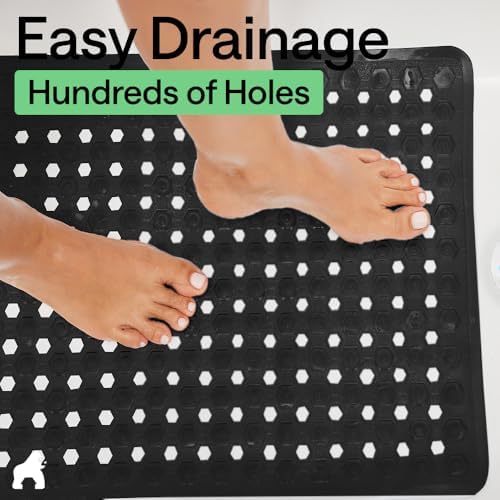 GORILLA GRIP Square Shower Stall Mat, Bathtub Floor Mat, 21x21 Black - Image 5