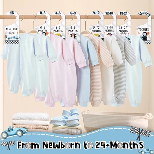 Baby Closet Dividers 8PCS, Racing/Race Car Theme Wooden Double-Sided Clothes - Image 3