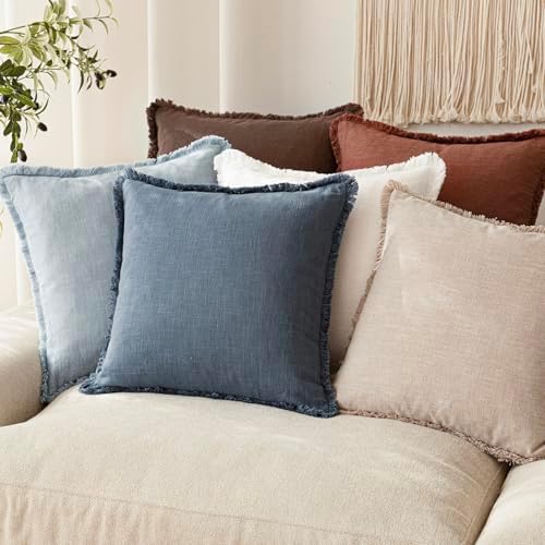 Foindtower Decorative Linen Fringe Lumbar Throw Pillow Covers Cozy Boho - Image 7