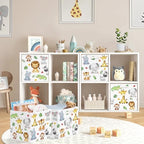 11.8" Jungle Animals Cube Storage Organizer Set 3Pcs Lion Giraffe Elephant Cube - Image 2