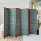 6 Panel Bamboo Room Divider, 5.6 ft Tall Double-Sided Folding Privacy Screen - Image 5