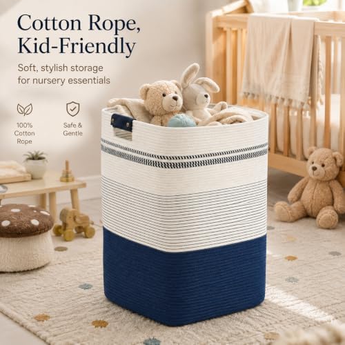 Laundry Hamper, Cotton Rope Laundry Basket - Image 4