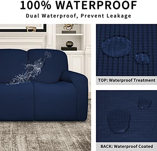 Easy-Going 100% Dual Waterproof Recliner Loveseat Cover, 6-Pieces Stretch - Image 3