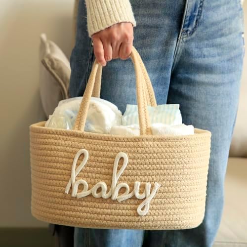 Baby Diaper Caddy Organizer, Nursery Storage Bin Basket - Image 3