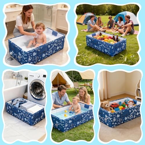 Baby Bathtub, 5-Layer Anti-Tear Foldable Toddler Bath Tub - Image 7