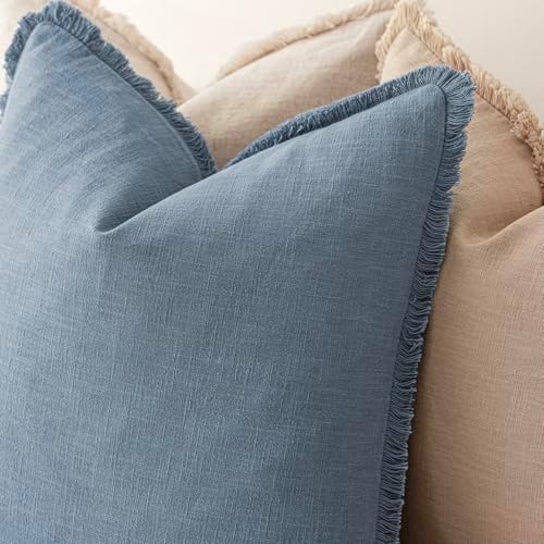 Foindtower Decorative Linen Fringe Throw Pillow Covers Cozy Boho Farmhouse - Image 5