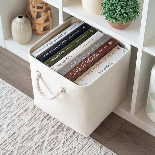 OrganiHaus 11x11 Cube Storage Bins, Rope Handles - Image 5