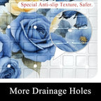 Shower Mat Non Slip 26.8 x 15.1 Inches, Butterflies Rose Bathtub Mat Shower - Image 2