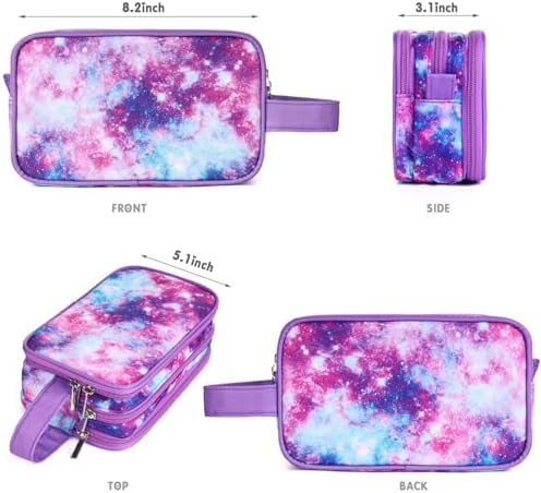 Galaxy-Purple Travel Toiletry Bag, Waterproof Hanging Wash Bag Toiletries - Image 2