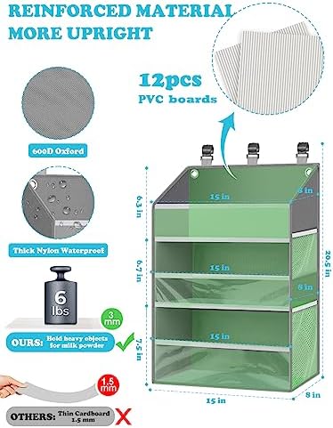 Hanging Diaper Caddy Organizer Crib Organizer–Spacious Baby Girl/Boy Nursery - Image 6