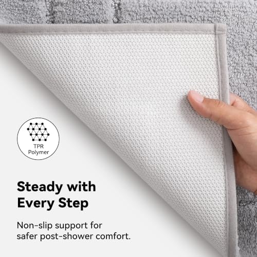 GRANNY SAYS Gray Bathroom Rug 36" x 24", Non-Slip Microfiber Bath Mat - Image 5