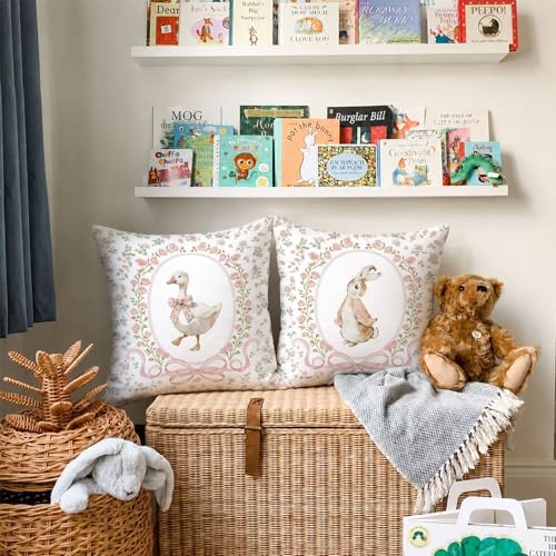 Bunny Nursery Pillow Covers 18x18 Set of 2 - Image 2