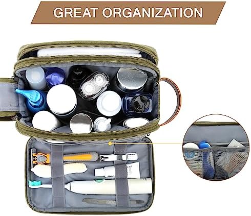 BAGSMART Toiletry Bag for Men, Canvas Travel Toiletry Organizer Dopp Kit - Image 2