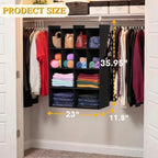 4 Tier Hanging Closet Organizer, 12 Compartments Dual Row Storage - Image 3