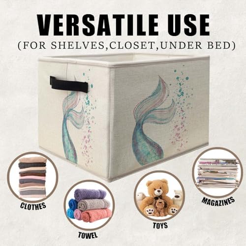 Ocean Mermaid Storage Bins Basket, Toybox - Image 2