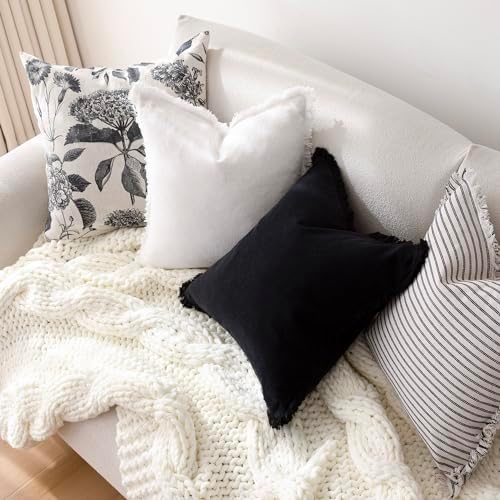 Foindtower Decorative Linen Fringe Throw Pillow Covers Cozy Boho Farmhouse - Image 6