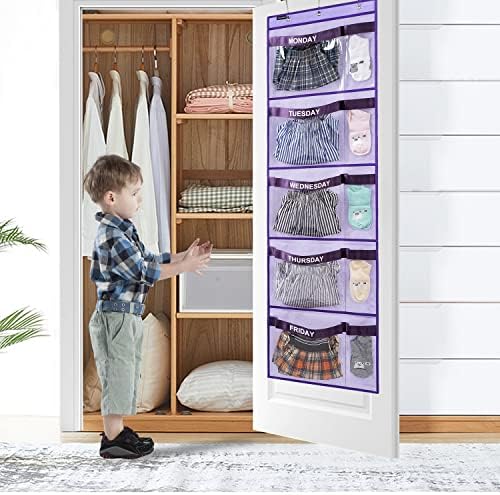 Weekly Kids Clothes Organizer Day of Week School Clothing Storage Monday to - Image 3