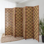 6 Panel Bamboo Room Divider, 5.6 ft Tall Double-Sided Folding Privacy Screen - Image 2