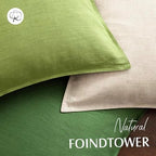 Foindtower Linen Solid Decorative Throw Pillow Covers 18x18 Inch Lush Green - Image 4