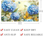 Bathtub Mat Non Slip 26.8x15.1 Inch, Hydrangea Flower Butterflies Shower Mat - Image 4