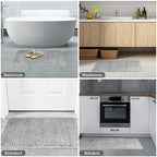 Yeaban Chenille Gray Bathroom Rug 24"x36", Non-Slip Rubber Backing - Image 5