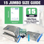 15 Jumbo Vacuum Storage Bags for Bedding, Vacuum Seal Bags for Clothing - Image 2