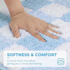 GRANNY SAYS Checkered Blue Bathroom Rug, Cute Bath Mat - Image 4