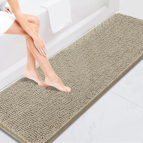 BOANKODU Bathroom Rugs 47x20, Extra Soft Absorbent Chenille Bath Rugs, PVC by BOANKODU